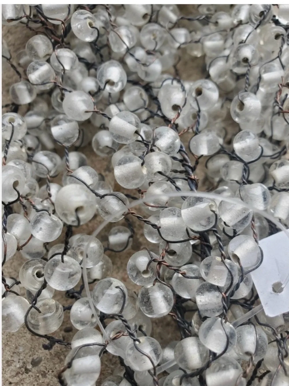 RARE Pottery Barn Silver Pepperberry Glass Bead Garland